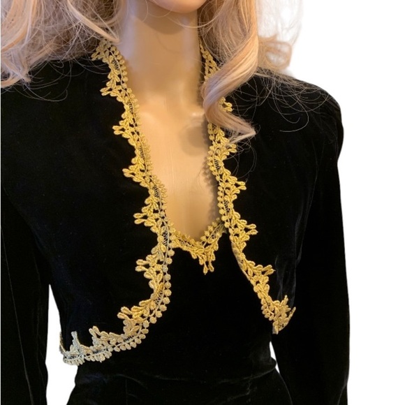 DRESS & BOLERO JACKET ZUM ZUM Black Velvet Strapless 2 Piece Velvet Form… - Picture 4 of 8